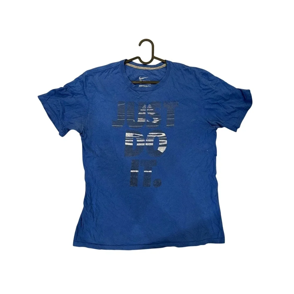 Nike Just Do It Graphic T-Shirt Mens Large Blue Short Sleeve Athletic Tee‎